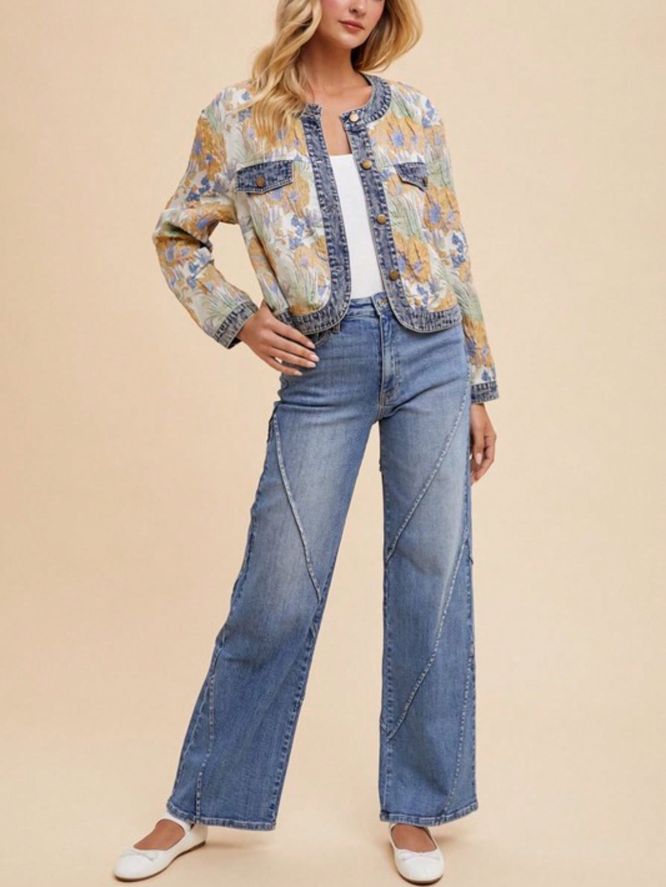 Womens Casual Denim Chic Diagonal Seam Design Wide Leg Jeans Light Blue High Waisted Retro Style Flared Bottom Pants with Vintage Wash Perfect for Daily Wear Street Style Fashion All Season Statement Bottoms