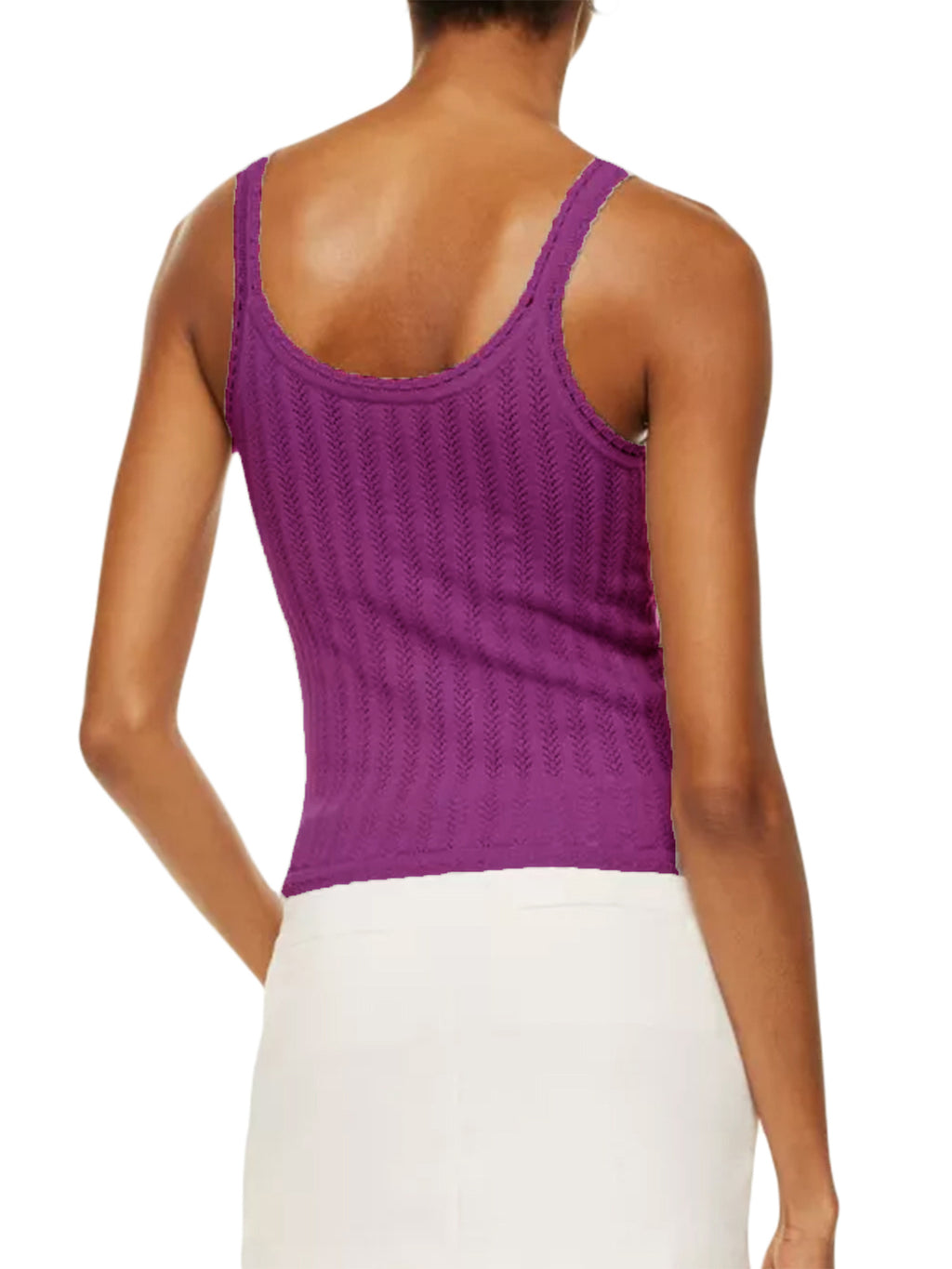 Women's Lightweight Viscose Blend Knit Camisole Tank Top - Slim Fit Backless Sleeveless Summer Top with Front Bow Detail, Semi-Sheer Off-Shoulder Streetwear, Machine Washable