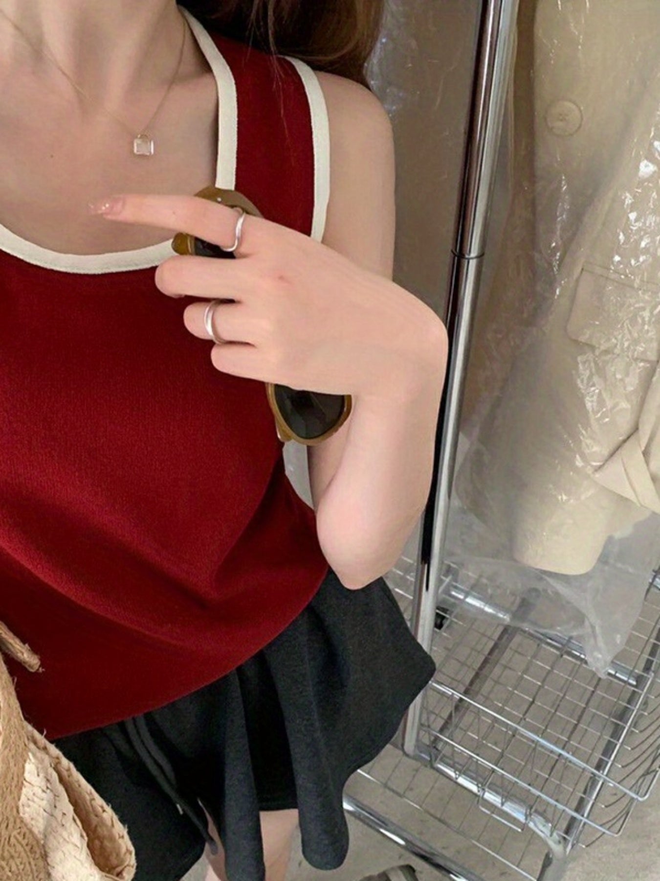 Women Tank Tops Patchwork Round Neck Casual Vests Summer Sleeveless Tops Streetwear