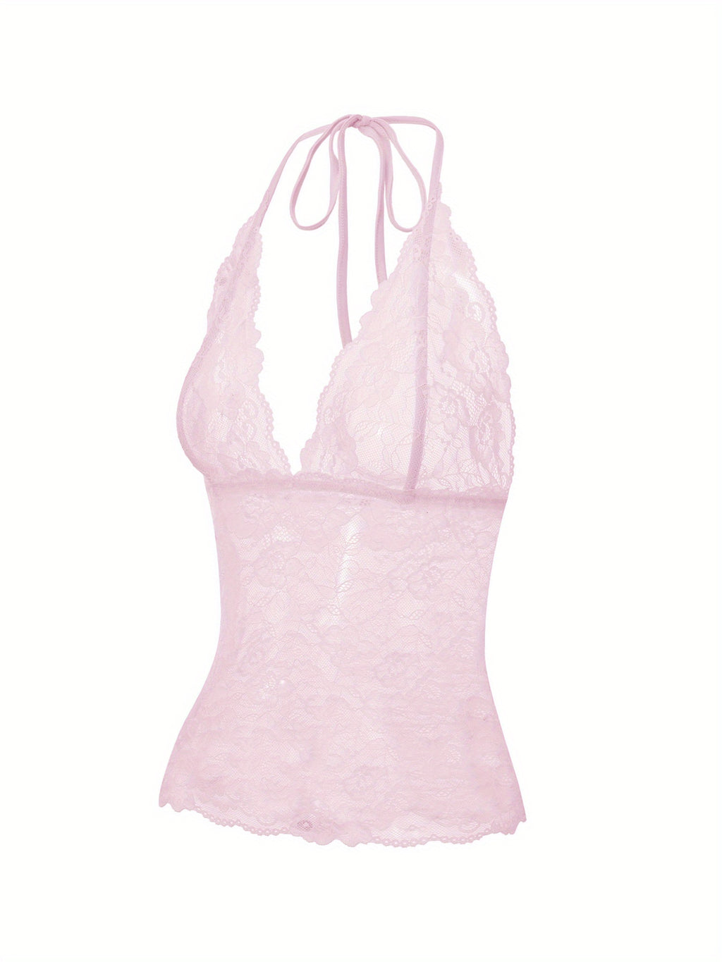 Women's Sexy Halter Neck Crop Top - Slim Fit Sleeveless Floral Embroidery Lace Semi-Sheer Black Top for Spring Summer Fall, Machine Washable, Lace Blouse