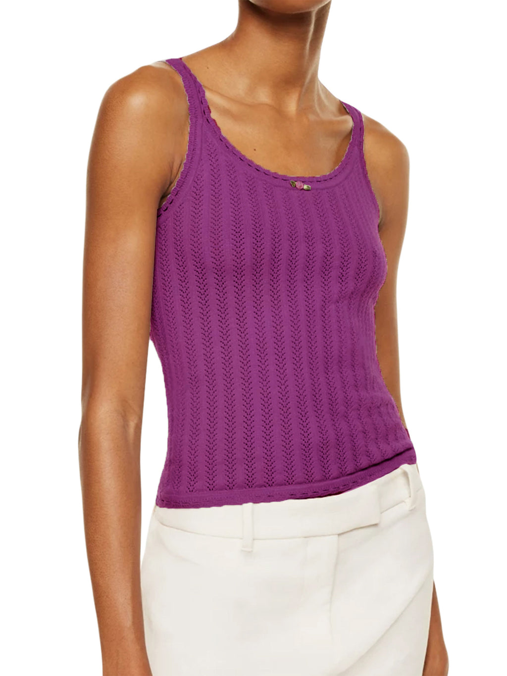 Women's Lightweight Viscose Blend Knit Camisole Tank Top - Slim Fit Backless Sleeveless Summer Top with Front Bow Detail, Semi-Sheer Off-Shoulder Streetwear, Machine Washable