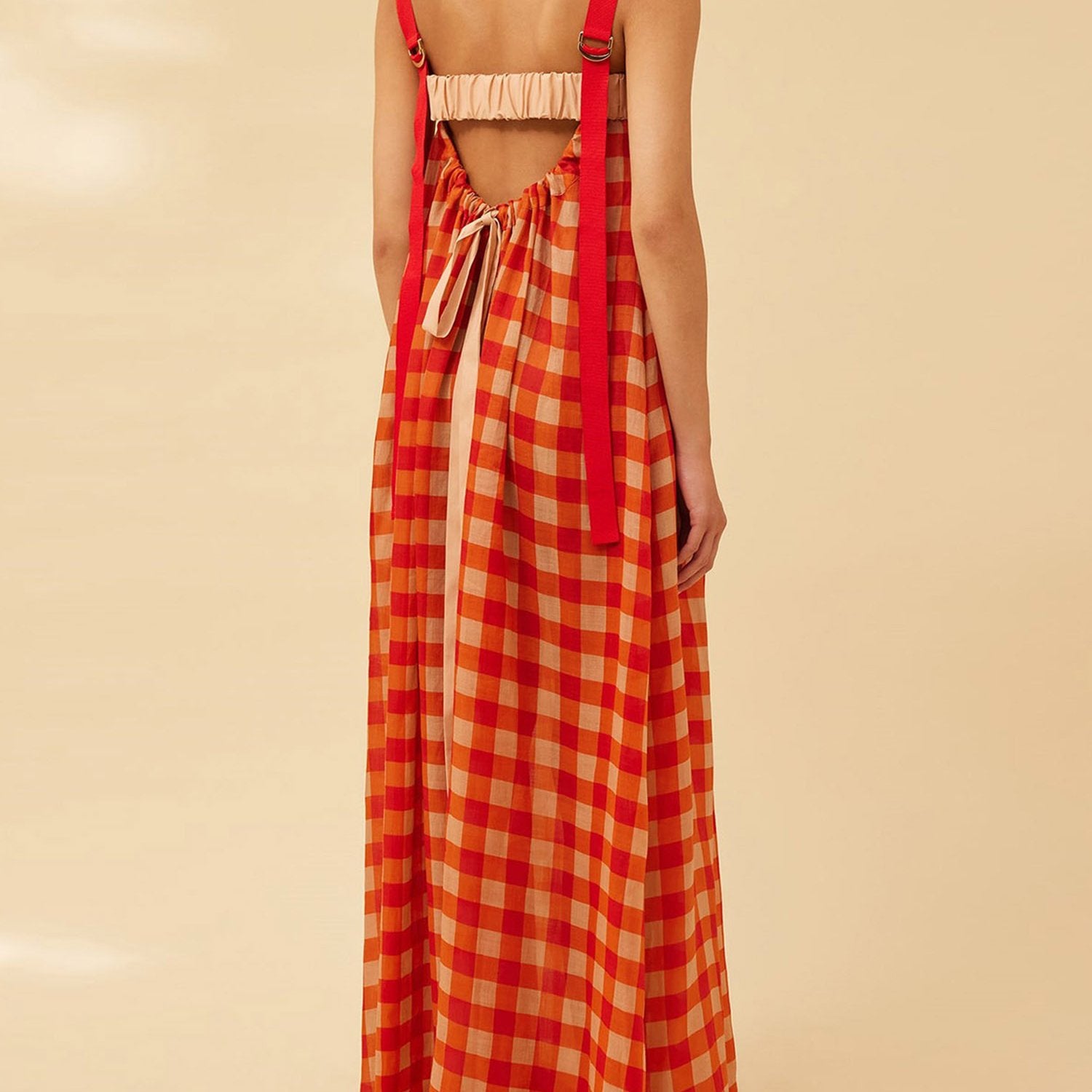 Women Slip Dress, Sleeveless Plaid Dress Summer Swing Dress Long Dress for Vacation